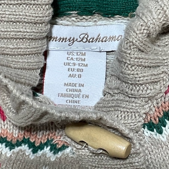 Tommy Bahama Kids Baby Toggle Holiday Christmas Sweater Preppy 12 months - Picture 3 of 4